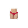 Culotte ouverte rouge avec froufrou en dentelle  